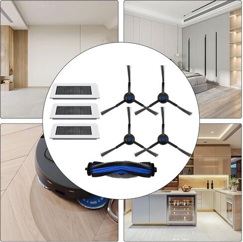 طقم ملحقات المكنسة الكهربائية 8 قطع لـ ECOVACS N30 PRO OMNI/N30 OMNI/N20e PLUS/N20e، بما في ذلك فرشاة رئيسية واحدة و4 فرش جانبية و3 مرشحات، وقطع غيار بديلة لأدوات تنظيف تحسين المنزل in Kuwait