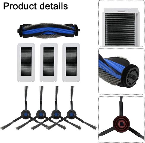 طقم ملحقات المكنسة الكهربائية 8 قطع لـ ECOVACS N30 PRO OMNI/N30 OMNI/N20e PLUS/N20e، بما في ذلك فرشاة رئيسية واحدة و4 فرش جانبية و3 مرشحات، وقطع غيار بديلة لأدوات تنظيف تحسين المنزل in Kuwait