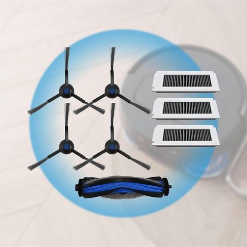 طقم ملحقات المكنسة الكهربائية 8 قطع لـ ECOVACS N30 PRO OMNI/N30 OMNI/N20e PLUS/N20e، بما في ذلك فرشاة رئيسية واحدة و4 فرش جانبية و3 مرشحات، وقطع غيار بديلة لأدوات تنظيف تحسين المنزل in Kuwait