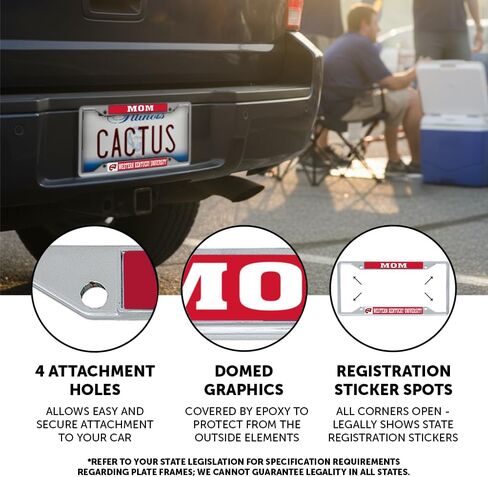 Desert Cactus Western Kentucky University Car Accessories Hilltoppers Metal License Plate Frame and Tag Holder for Front or Rear of Car (Mom) in Saudi Arabia