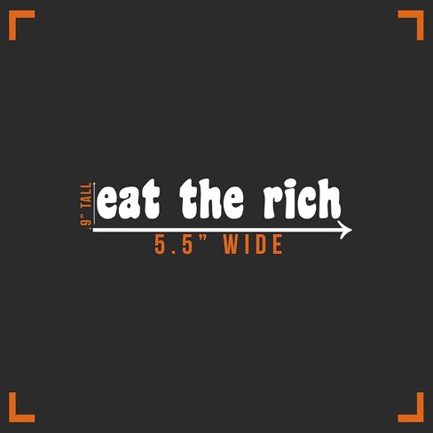 ملصق فينيل مطبوع عليه Eat The Rich ملصق جداري للسيارة والشاحنة والكمبيوتر المحمول | أبيض | 5.5 بوصة × 1 بوصة in Kuwait