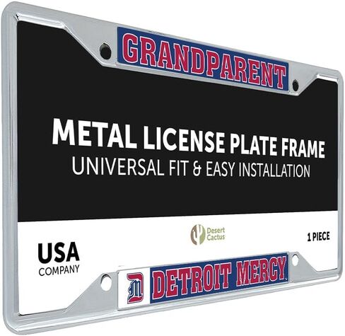 Desert Cactus University of Detroit Mercy Car Accessories إطار لوحة ترخيص معدني من Titans وحامل بطاقات للأمام أو الخلف للسيارة (الجد) in Kuwait