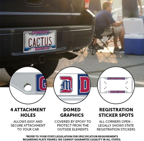 Desert Cactus University of Detroit Mercy Car Accessories إطار لوحة ترخيص معدني من Titans وحامل بطاقات للأمام أو الخلف للسيارة (الجد) in Kuwait