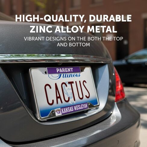 Desert Cactus Kansas Wesleyan University Car Accessories Coyotes Metal License Plate Frame and Tag Holder for Front or Rear of Car (Parent) in Saudi Arabia