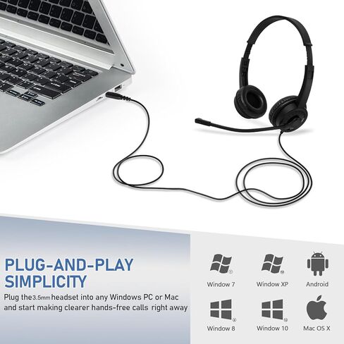 20 Pack Bulk Headset with Microphone for Classroom, Noise Canceling Computer Headphones with Microphone for Office, Durable 3.5mm Wired Headset with Mic for Meetings Laptop PC in Saudi Arabia