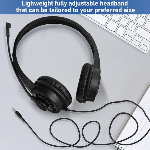 20 Pack Bulk Headset with Microphone for Classroom, Noise Canceling Computer Headphones with Microphone for Office, Durable 3.5mm Wired Headset with Mic for Meetings Laptop PC in Saudi Arabia