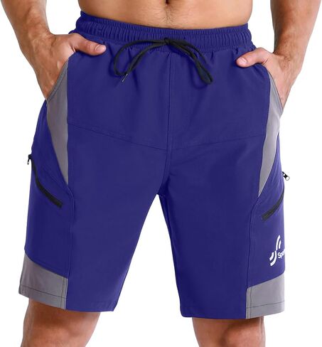 Sportneer Mountain Bike Shorts for Men - 3D Padding MTB Cycling Shorts for Men with Liner and Loose Fit Navy in Saudi Arabia