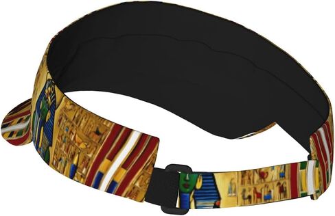 Ancient Egypt Tribe Series Print Sports Sun Visor Hats Adjustable Running Golf Tennis Sun Cap for Women Men Black in Saudi Arabia