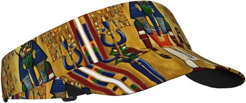 Ancient Egypt Tribe Series Print Sports Sun Visor Hats Adjustable Running Golf Tennis Sun Cap for Women Men Black in Saudi Arabia
