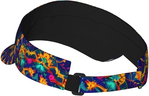 Mandala Pattern Print Sports Sun Visor Hats Adjustable Running Golf Tennis Sun Cap for Women Men Black in Saudi Arabia
