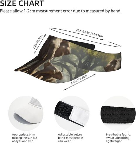 Elephant Print Sports Sun Visor Hats Adjustable Running Golf Tennis Sun Cap for Women Men Black in Saudi Arabia