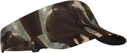 Elephant Print Sports Sun Visor Hats Adjustable Running Golf Tennis Sun Cap for Women Men Black in Saudi Arabia