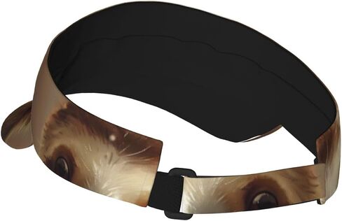 Adorable Sloth Print Sports Sun Visor Hats Adjustable Running Golf Tennis Sun Cap for Women Men Black in Saudi Arabia