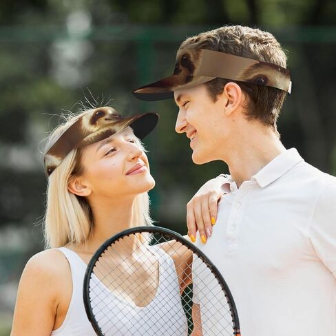 Adorable Sloth Print Sports Sun Visor Hats Adjustable Running Golf Tennis Sun Cap for Women Men Black in Saudi Arabia