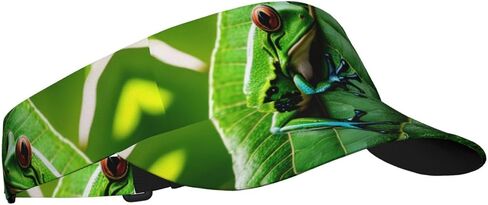 Frog Leaves Print Sports Sun Visor Hats Adjustable Running Golf Tennis Sun Cap for Women Men Black in Saudi Arabia