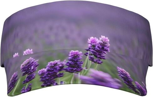 Purple Lavender Colored Flowers Print Sports Sun Visor Hats Adjustable Running Golf Tennis Sun Cap for Women Men in Saudi Arabia
