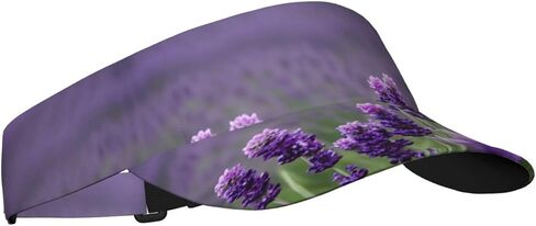 Purple Lavender Colored Flowers Print Sports Sun Visor Hats Adjustable Running Golf Tennis Sun Cap for Women Men in Saudi Arabia