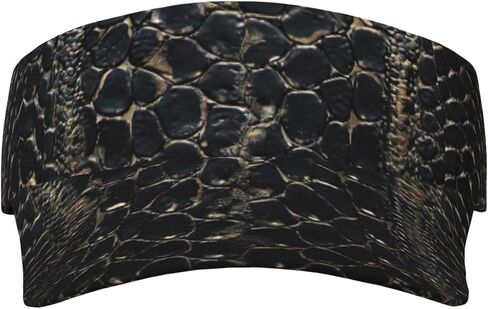 Snake Skin Print Sports Sun Visor Hats Adjustable Running Golf Tennis Sun Cap for Women Men Black in Saudi Arabia