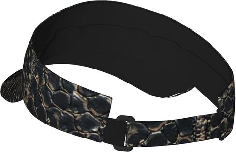 Snake Skin Print Sports Sun Visor Hats Adjustable Running Golf Tennis Sun Cap for Women Men Black in Saudi Arabia