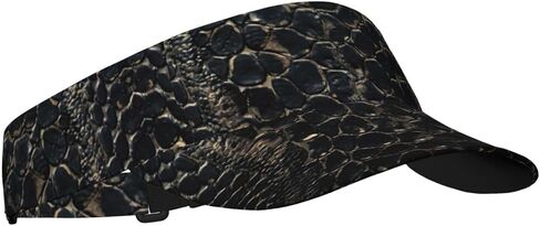 Snake Skin Print Sports Sun Visor Hats Adjustable Running Golf Tennis Sun Cap for Women Men Black in Saudi Arabia