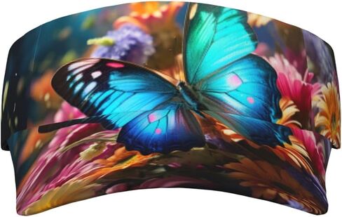Vivid Colorful Garden Print Sports Sun Visor Hats Adjustable Running Golf Tennis Sun Cap for Women Men in Saudi Arabia