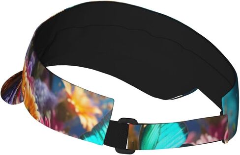 Vivid Colorful Garden Print Sports Sun Visor Hats Adjustable Running Golf Tennis Sun Cap for Women Men in Saudi Arabia