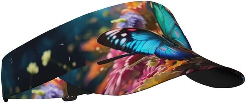 Vivid Colorful Garden Print Sports Sun Visor Hats Adjustable Running Golf Tennis Sun Cap for Women Men in Saudi Arabia