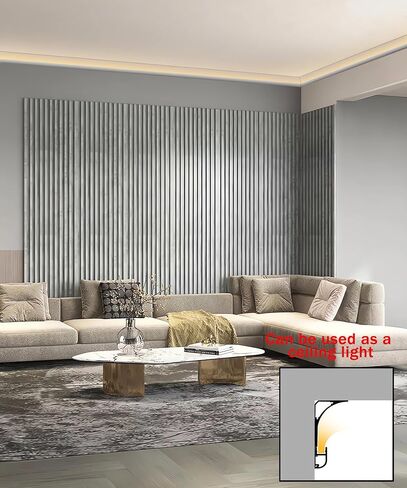 JARBIH 5PACK 1 متر Led ألومنيوم جانبي ضوء خطي، حامل قناة LED لإضاءة ديكور الزاوية والسقف والأرضية (أبيض) in Kuwait