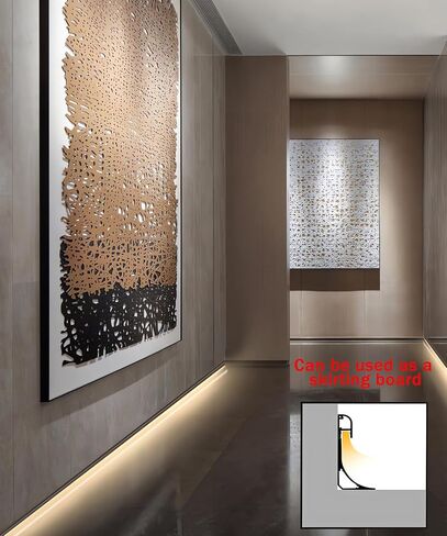 JARBIH 5PACK 1 متر Led ألومنيوم جانبي ضوء خطي، حامل قناة LED لإضاءة ديكور الزاوية والسقف والأرضية (أبيض) in Kuwait
