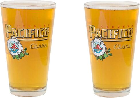 Pacifico Anchor Logo Full Color Pint Glass - Set of 2 in Saudi Arabia