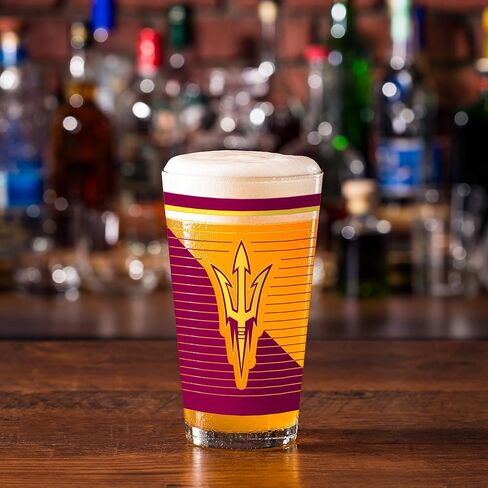 Rico Industries NCAA Arizona State Sun Devils - أكواب نصف لتر قياسية من ASU سعة 16 أونصة مع شعار مطبوع رقميًا، كوب شرب كلاسيكي - رائع للاستخدام اليومي in Kuwait