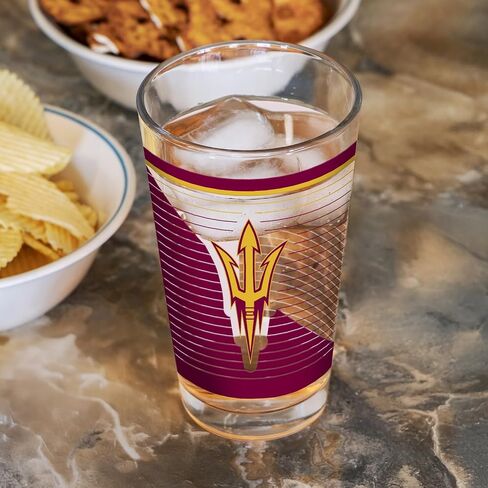 Rico Industries NCAA Arizona State Sun Devils - أكواب نصف لتر قياسية من ASU سعة 16 أونصة مع شعار مطبوع رقميًا، كوب شرب كلاسيكي - رائع للاستخدام اليومي in Kuwait