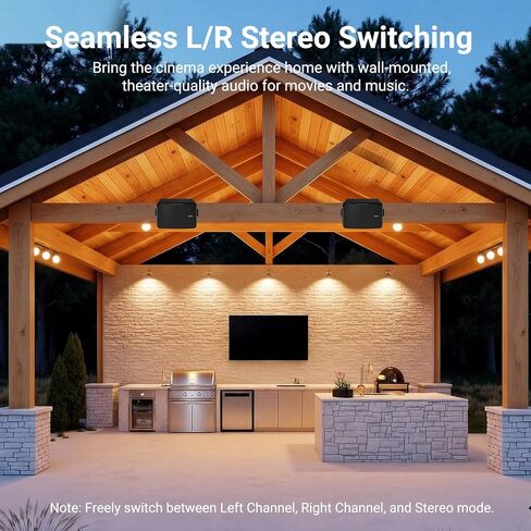 Inwa Outdoor Bluetooth Speakers, Active Passive Wall Mount Speaker, Waterproof Wireless Indoor/Outdoor Stereo Sound Set W/Aux in, Sound System for Patio/Porch/Gazebo/Garage(Pair, MZ-660) in Saudi Arabia
