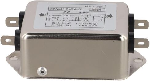FABULETTA Double-Section Single-Phase Power Filter 115/250VAC 50/60Hz Featuring 80dB Stop Attenuation for Electrical Systems CW4L2-6A-T(CW4L2-6A-T) in Kuwait