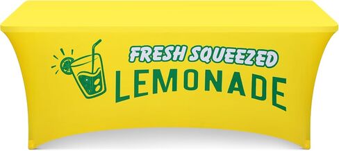 Oudain Lemonade Stand لوازم مفرش المائدة تمتد دنة غطاء الطاولة بائع عصير الليمون مفرش المائدة لطاولات قابلة للطي القياسية الصيف تجمع الشاطئ نزهة الليمون عيد ميلاد ديكور حفلة (أصفر، 6 أقدام) in Kuwait
