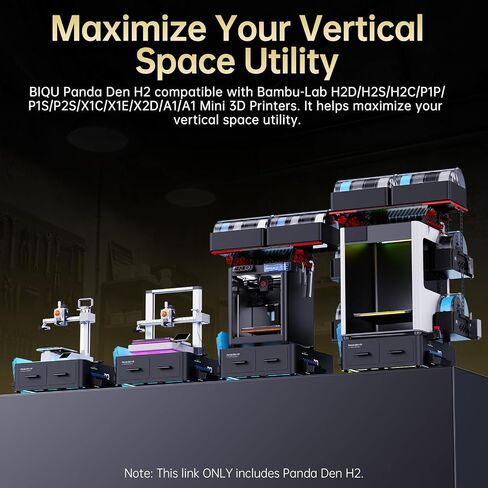 BIQU Panda Den H2+Panda Perch H2+Panda Perch HT for Bambu-Lab H2D/H2S/H2C 3D Printers, Filament Waste Collection & AMS Storage to Save Space for Makers, 3D Printing Farms in Saudi Arabia