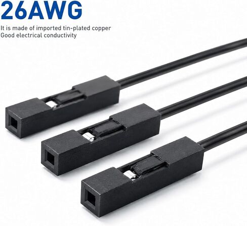 10 Pack Female to Female Jumper Wires 2 Pin Connector | Pc Power Switch Splitter, Wire 2 Pins Single Female to Dual Female Jumper, for 3D Printe Power Light-Emitting Diode(Black) in Saudi Arabia