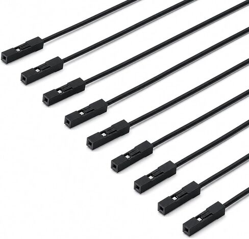 10 Pack Female to Female Jumper Wires 2 Pin Connector | Pc Power Switch Splitter, Wire 2 Pins Single Female to Dual Female Jumper, for 3D Printe Power Light-Emitting Diode(Black) in Saudi Arabia