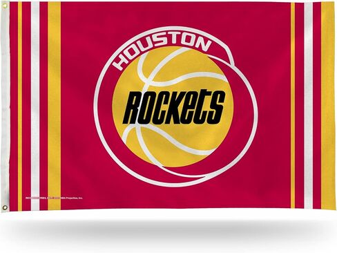 راية علم Rico Industries NBA Houston Rockets Retro مقاس 3 × 5 بوصات علم لافتة مقاس 3 × 5 بوصات من جانب واحد - داخلي أو خارجي - ديكور منزلي in Kuwait