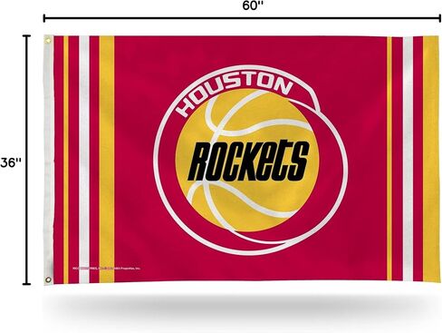 راية علم Rico Industries NBA Houston Rockets Retro مقاس 3 × 5 بوصات علم لافتة مقاس 3 × 5 بوصات من جانب واحد - داخلي أو خارجي - ديكور منزلي in Kuwait