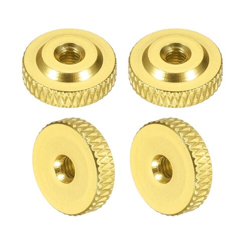 MECCANIXITY 4 Pcs Knurled Thumb Nuts, M6 x 20 mm x 6 mm Female Shoulder Aluminum Flat Through Hole Lock Adjusting Nuts Handle Knob Fasteners for 3D Printer Parts, Machine, DIY, Black in Kuwait