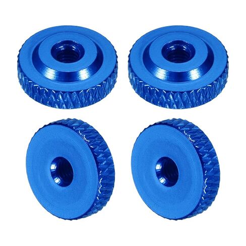 MECCANIXITY 4 Pcs Knurled Thumb Nuts, M6 x 20 mm x 6 mm Female Shoulder Aluminum Flat Through Hole Lock Adjusting Nuts Handle Knob Fasteners for 3D Printer Parts, Machine, DIY, Black in Kuwait