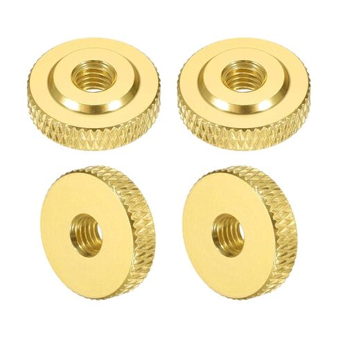 MECCANIXITY 4 Pcs Knurled Thumb Nuts, M6 x 20 mm x 6 mm Female Shoulder Aluminum Flat Through Hole Lock Adjusting Nuts Handle Knob Fasteners for 3D Printer Parts, Machine, DIY, Black in Kuwait