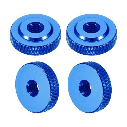 MECCANIXITY 4 Pcs Knurled Thumb Nuts, M6 x 20 mm x 6 mm Female Shoulder Aluminum Flat Through Hole Lock Adjusting Nuts Handle Knob Fasteners for 3D Printer Parts, Machine, DIY, Black in Kuwait