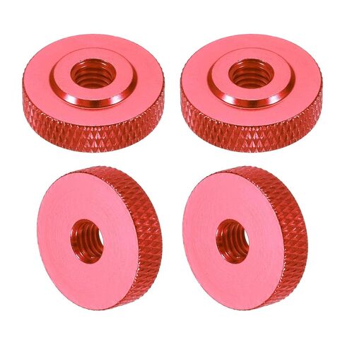 MECCANIXITY 4 Pcs Knurled Thumb Nuts, M6 x 20 mm x 6 mm Female Shoulder Aluminum Flat Through Hole Lock Adjusting Nuts Handle Knob Fasteners for 3D Printer Parts, Machine, DIY, Black in Kuwait