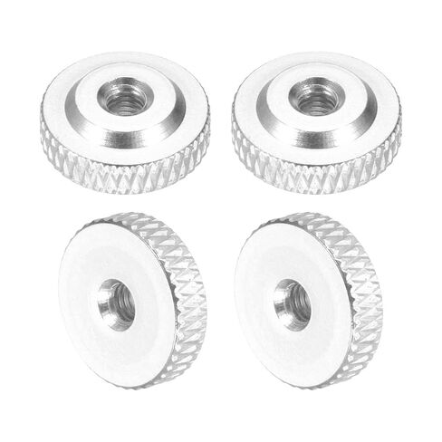 MECCANIXITY 4 Pcs Knurled Thumb Nuts, M6 x 20 mm x 6 mm Female Shoulder Aluminum Flat Through Hole Lock Adjusting Nuts Handle Knob Fasteners for 3D Printer Parts, Machine, DIY, Black in Kuwait