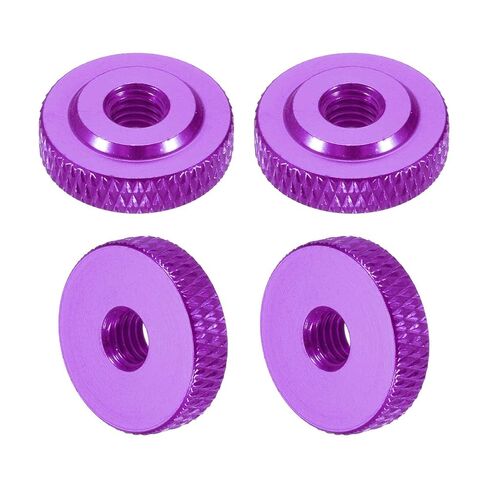 MECCANIXITY 4 Pcs Knurled Thumb Nuts, M6 x 20 mm x 6 mm Female Shoulder Aluminum Flat Through Hole Lock Adjusting Nuts Handle Knob Fasteners for 3D Printer Parts, Machine, DIY, Black in Kuwait
