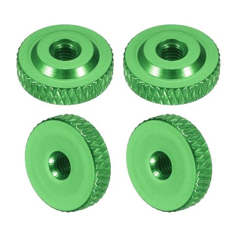 MECCANIXITY 4 Pcs Knurled Thumb Nuts, M6 x 20 mm x 6 mm Female Shoulder Aluminum Flat Through Hole Lock Adjusting Nuts Handle Knob Fasteners for 3D Printer Parts, Machine, DIY, Black in Kuwait