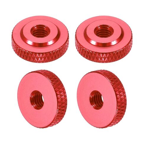 MECCANIXITY 4 Pcs Knurled Thumb Nuts, M6 x 20 mm x 6 mm Female Shoulder Aluminum Flat Through Hole Lock Adjusting Nuts Handle Knob Fasteners for 3D Printer Parts, Machine, DIY, Black in Kuwait