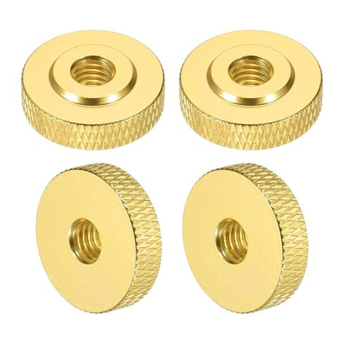 MECCANIXITY 4 Pcs Knurled Thumb Nuts, M6 x 20 mm x 6 mm Female Shoulder Aluminum Flat Through Hole Lock Adjusting Nuts Handle Knob Fasteners for 3D Printer Parts, Machine, DIY, Black in Kuwait